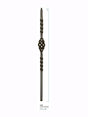 2450 Twist Iron Newel Post with Basket