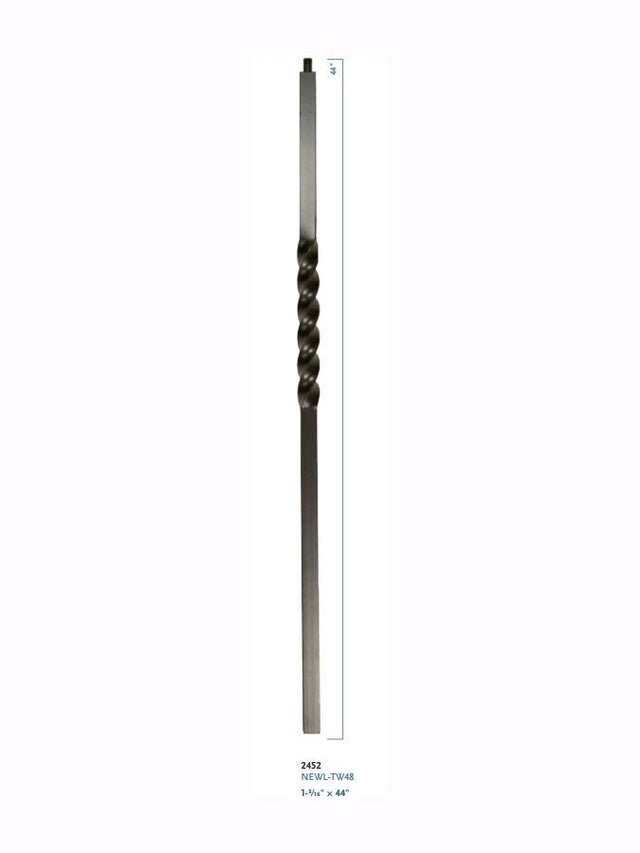 2452 Single Twist Iron Newel Post