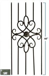 2492 Five-Legged Decorative Panel, 12mm Solid Wrought Iron, Satin Black Only