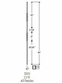 2551-LT Lite Double Twist Balusters Dimensional Information