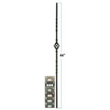 2552 1/2" X 44" Single Basket and Two Twist Stair Baluster