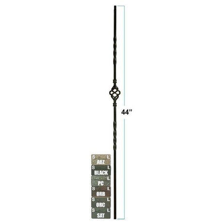 2552 1/2" X 44" Single Basket and Two Twist Stair Baluster