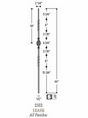 2552-LT Single Basket Tubular Steel Baluster Dimensional Information