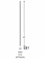 2555-T Plan Square Bar Tubular Steel Versatile Baluster, 12mm Dimensional Information
