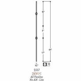 2557 1/2" x 44" Double Knuckle Stair Baluster, Dimensional Information