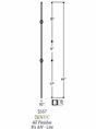 2557-LT Lite Tubular Steel Double Knuckle Baluster, 12mm Dimensional Information