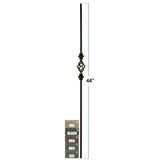 2558 1/2" x 44" Double Knuckle with Basket Stair Baluster