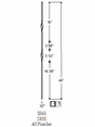 2561 Double Ribbon Solid Wrought Iron Baluster, 12mm Dimensional Information
