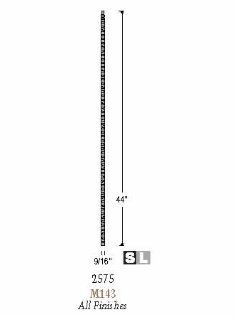 M14344 Straight Hammered Bar Iron Baluster