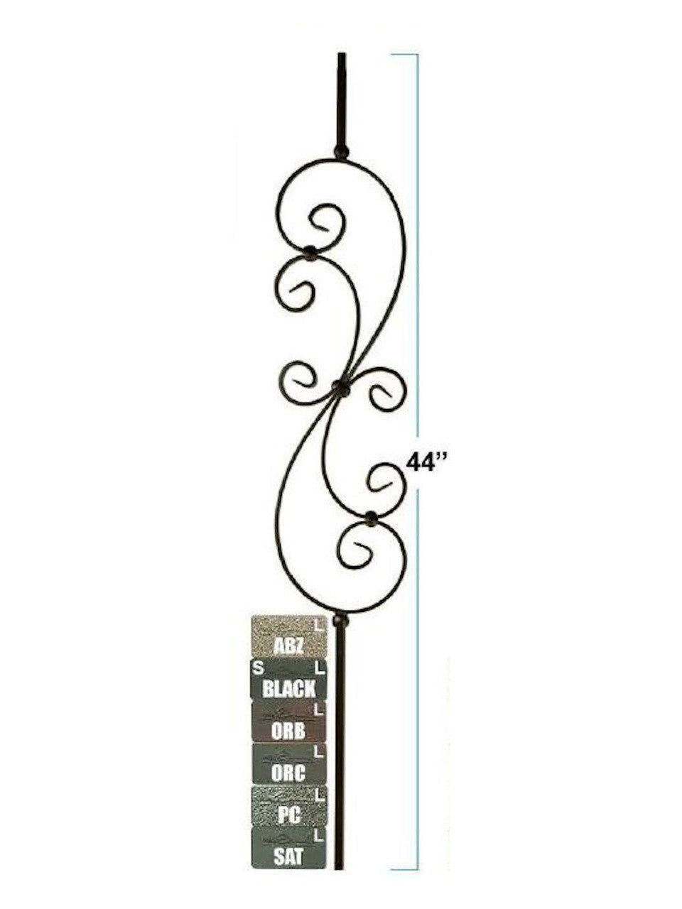 2580-LT Lite Large Tubular Steel Feather S-Scroll, 12mm