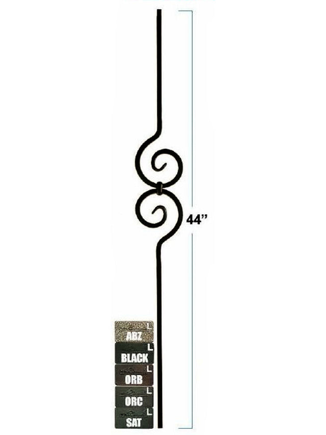 2582-LT Lite Spiral Scroll Tubular Steel Baluster, 12mm