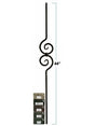 2582-LT Lite Spiral Scroll Tubular Steel Baluster, 12mm