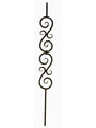 2583-LT Double Scroll Hollow Tubular Steel Baluster, 5-inch wide, 12mm (2)
