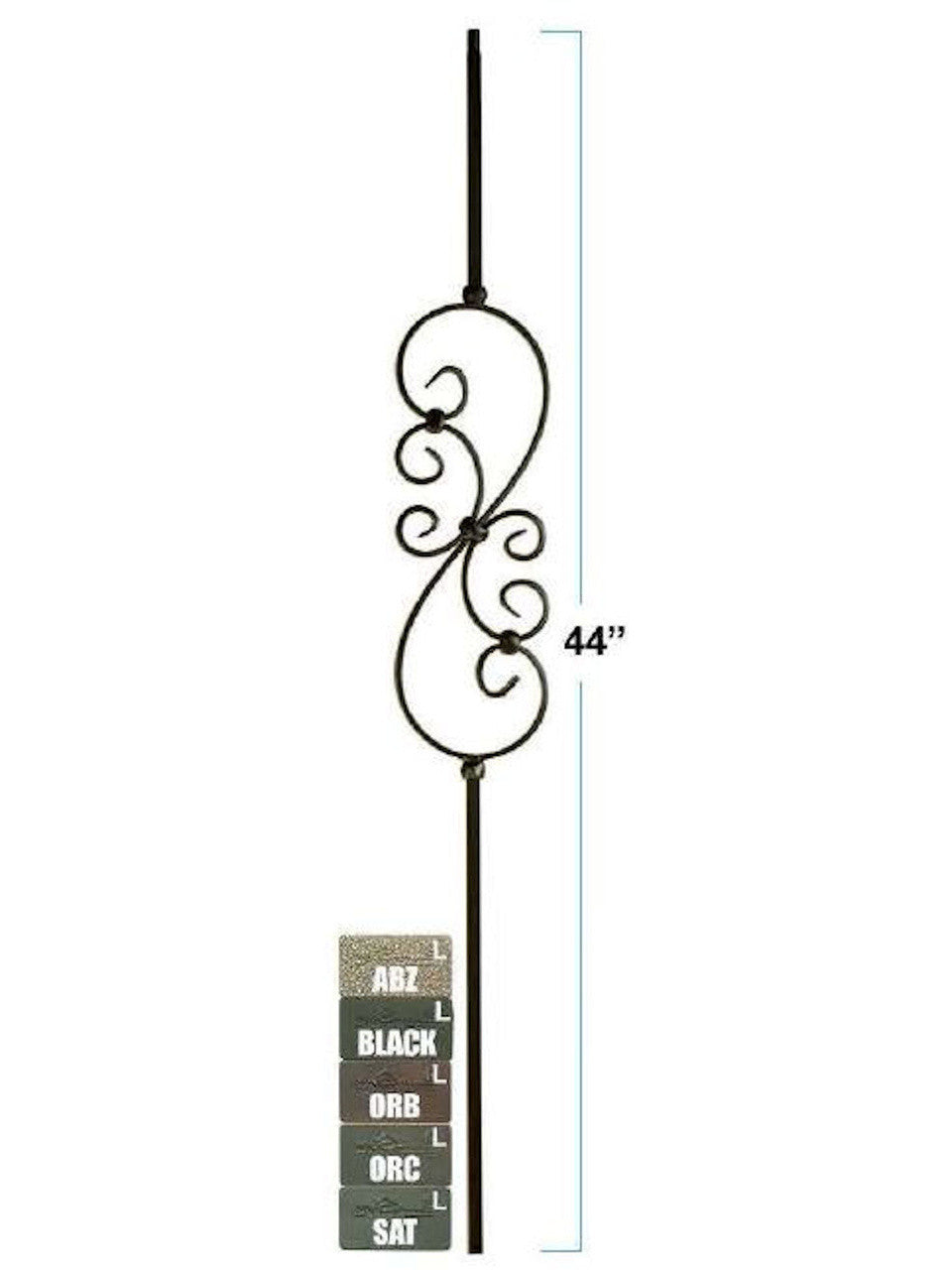 2575-LT Lite Small Scroll in tubular steel, 5-1/2-inch wide, 12mm