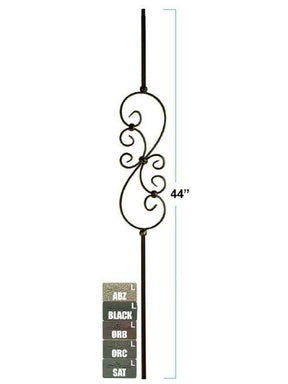 2575-LT Lite Small Scroll in tubular steel, 5-1/2-inch wide, 12mm