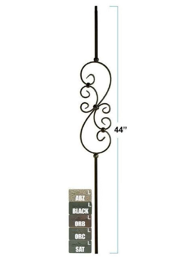2575-LT Lite Small Scroll in tubular steel, 5-1/2-inch wide, 12mm