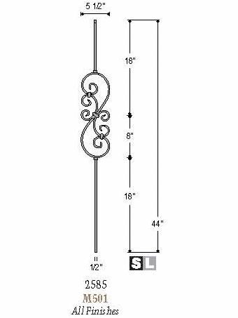 2585-LT Small Tubular Steel Scroll 5-1/2" Wide