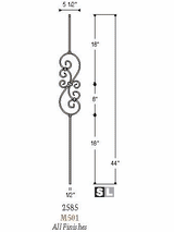 2585-LT Small Tubular Steel Scroll 5-1/2" Wide
