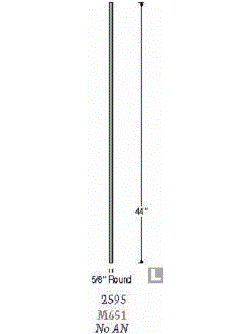 2595 Plain Round Bar Tubular Steel Baluster