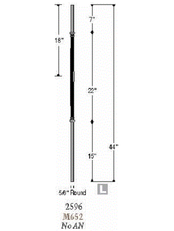 2596 M65244 Venetian Fluted Bar