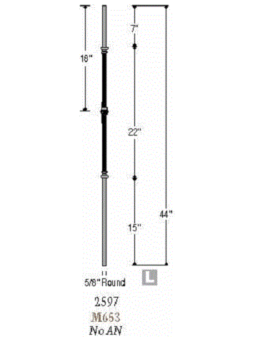 M65344 Venetian Fluted Bar with Knuckle