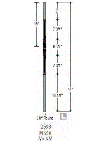 M65044 Venetian Fluted Bar with Roman Knuckle