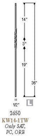 2650  Single Twist Knee Wall Baluster - Dimensional Information