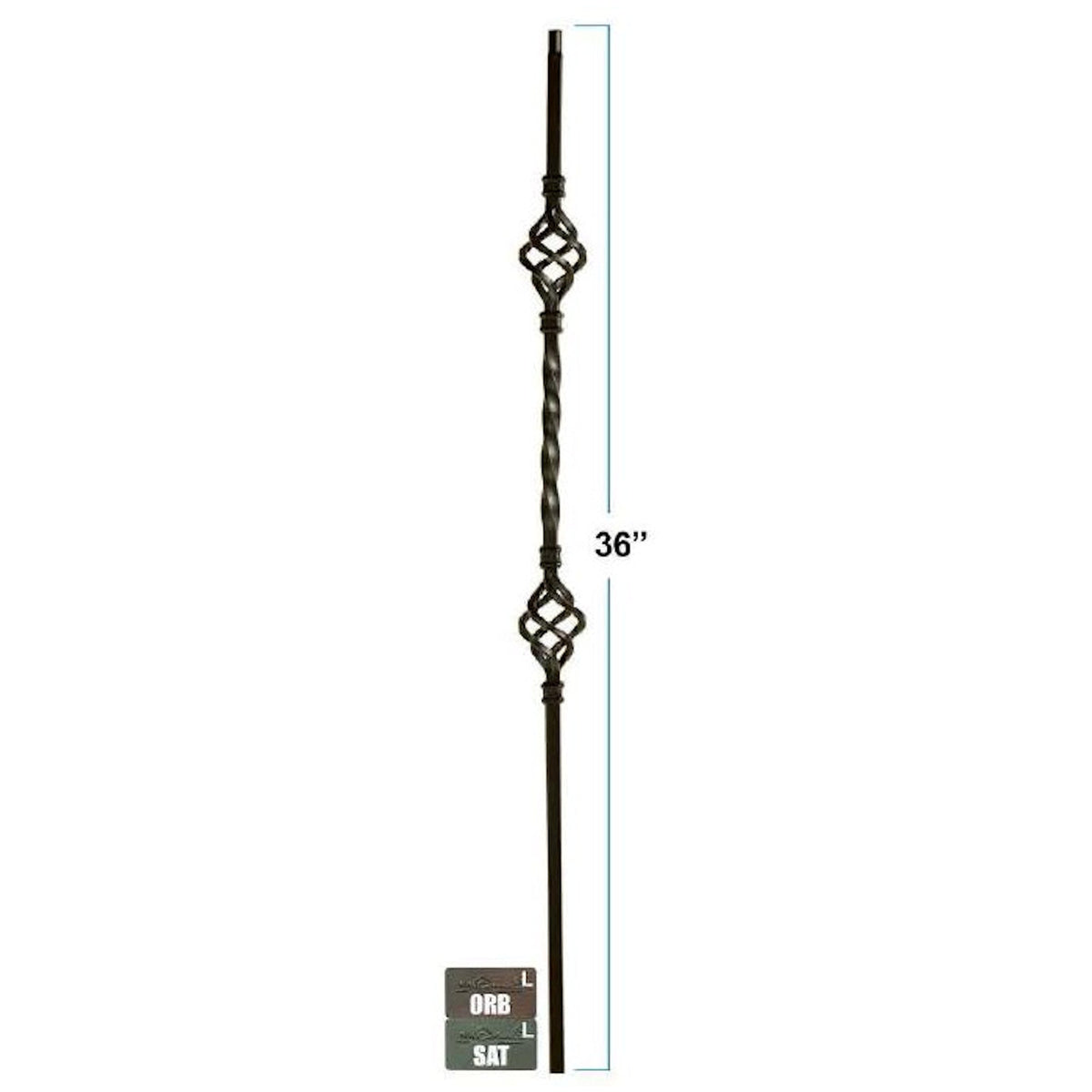 2653 1/2" x 36" Double Basket Knee-Wall Stair Baluster