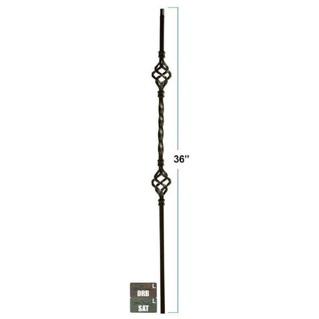 2653 1/2" x 36" Double Basket Knee-Wall Stair Baluster