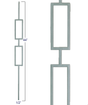 M438 Double Square Panel Liberty Baluster