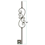 2685 1/2" x 36" Feathered S-Scroll Knee Wall Stair Baluster
