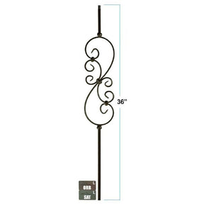 2685 1/2" x 36" Feathered S-Scroll Knee Wall Stair Baluster