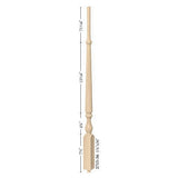 2715 Ohio Baluster, 1-3/4" x 36" Dimensional Information