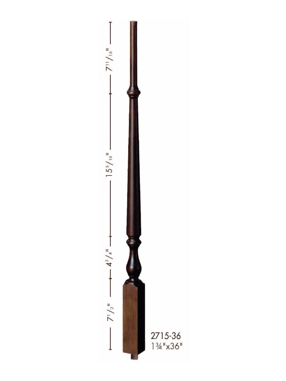 2715 36" Plain Ohio Stairways Baluster