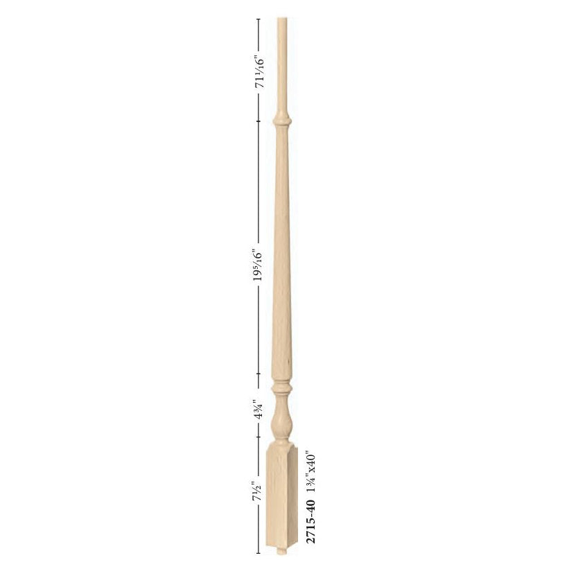 F-2715 40" Fluted Ohio Regency Stairways Baluster