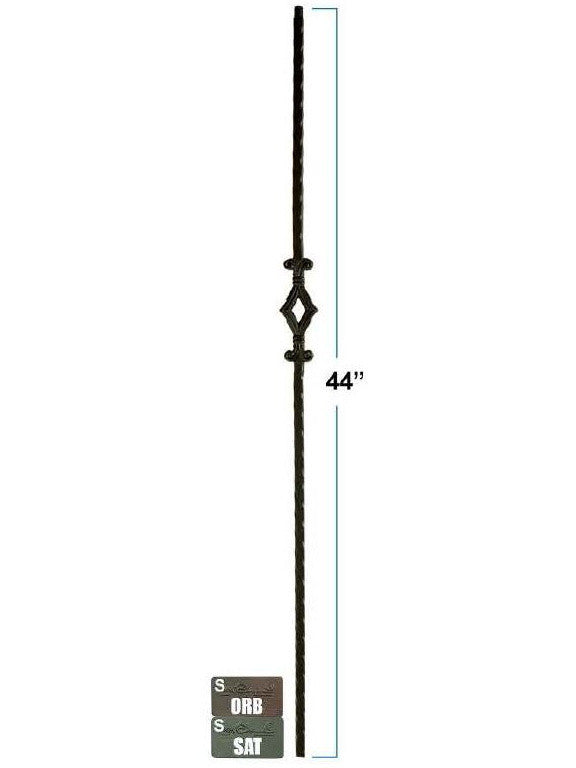 2760 Single Window Hammered Mediterranean Iron Stair Baluster
