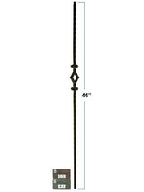 2760 Single Window Hammered Mediterranean Iron Stair Baluster