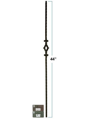 2760 Single Window Hammered Mediterranean Iron Stair Baluster