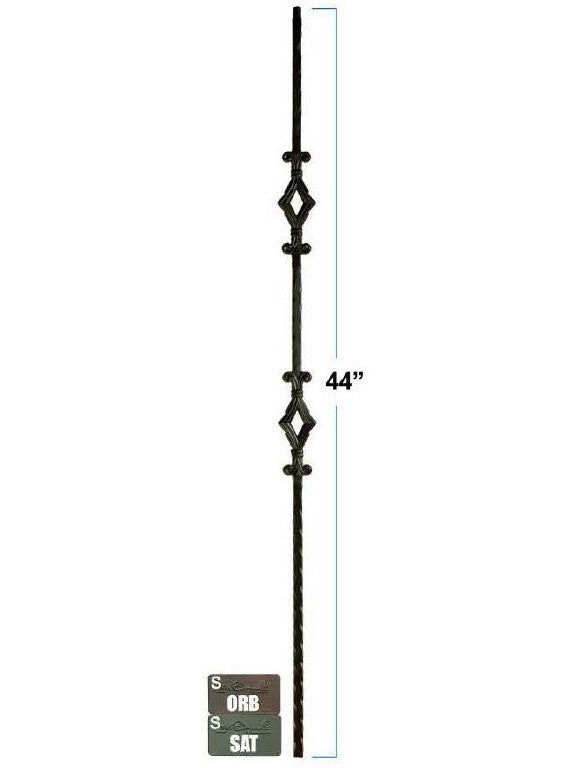 2761 Double Window Mediterranean Hammer Iron Baluster