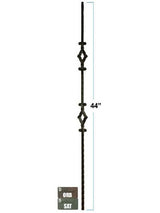 2761 Double Window Mediterranean Hammer Iron Baluster