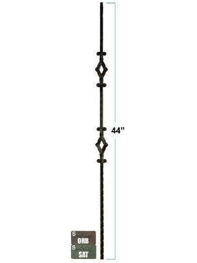 2761 Double Window Mediterranean Hammer Iron Baluster