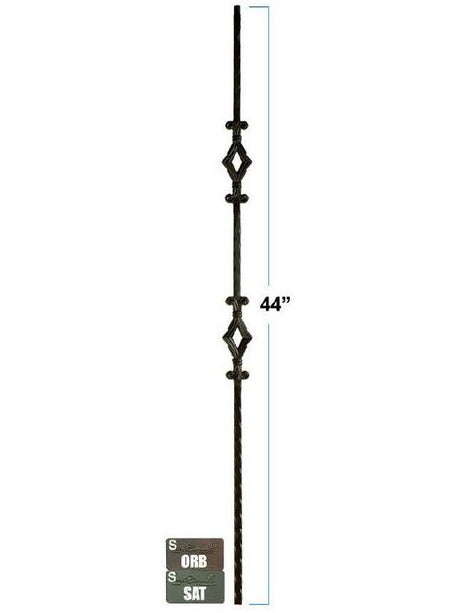 2761 Double Window Mediterranean Hammer Iron Baluster