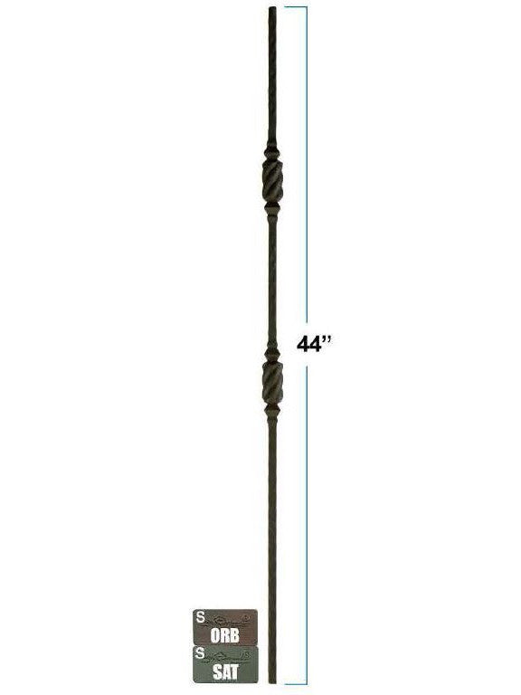 2767 Mediterranean Double Beehive Hammered Iron Stair Baluster