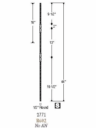 R60244 Double Urn Round Victorian Iron Baluster