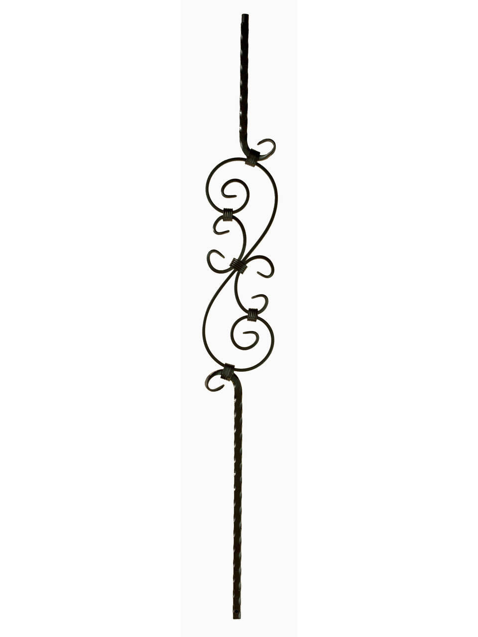 2797 Mediterranean Three Piece Scroll Forged Iron Baluster (2)