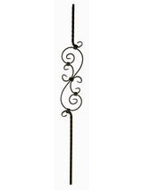 2797 Mediterranean Three Piece Scroll Forged Iron Baluster (2)