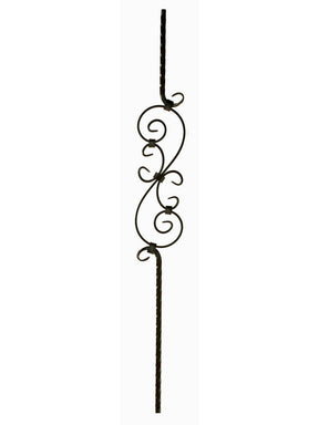 2797 Mediterranean Three Piece Scroll Forged Iron Baluster (2)