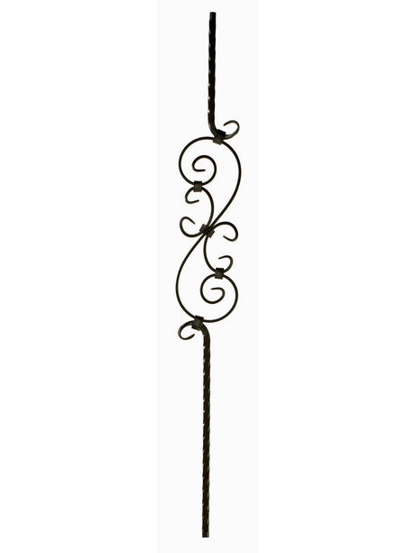 2797 Mediterranean Three Piece Scroll Forged Iron Baluster (2)