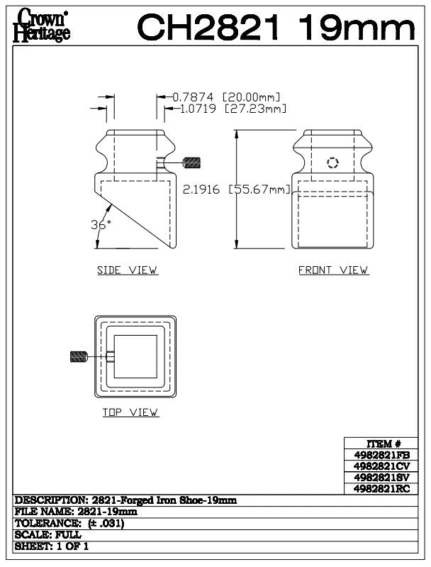 2821 19mm Angle Shoe