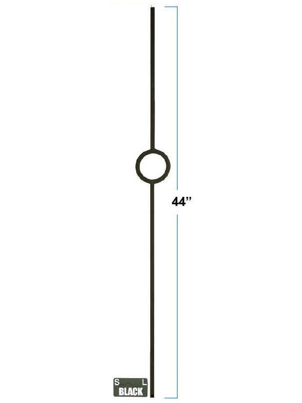 2930 Lite Single Ring Designer Baluster, Solid or Tubular Steel, 12mm